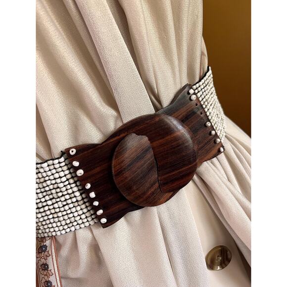 Vintage wood and beads belt - Picture 5 of 6